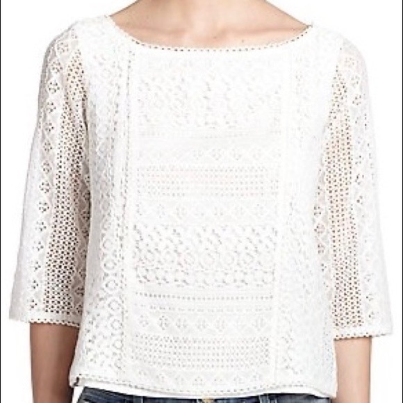 Joie Tuila Crochet Lace Top Sz-M - Picture 1 of 5